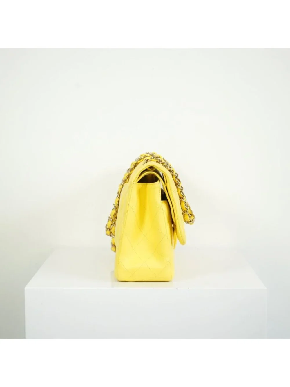 Chanel Yellow Lambskin Jumbo Double Flap Bag Full Set